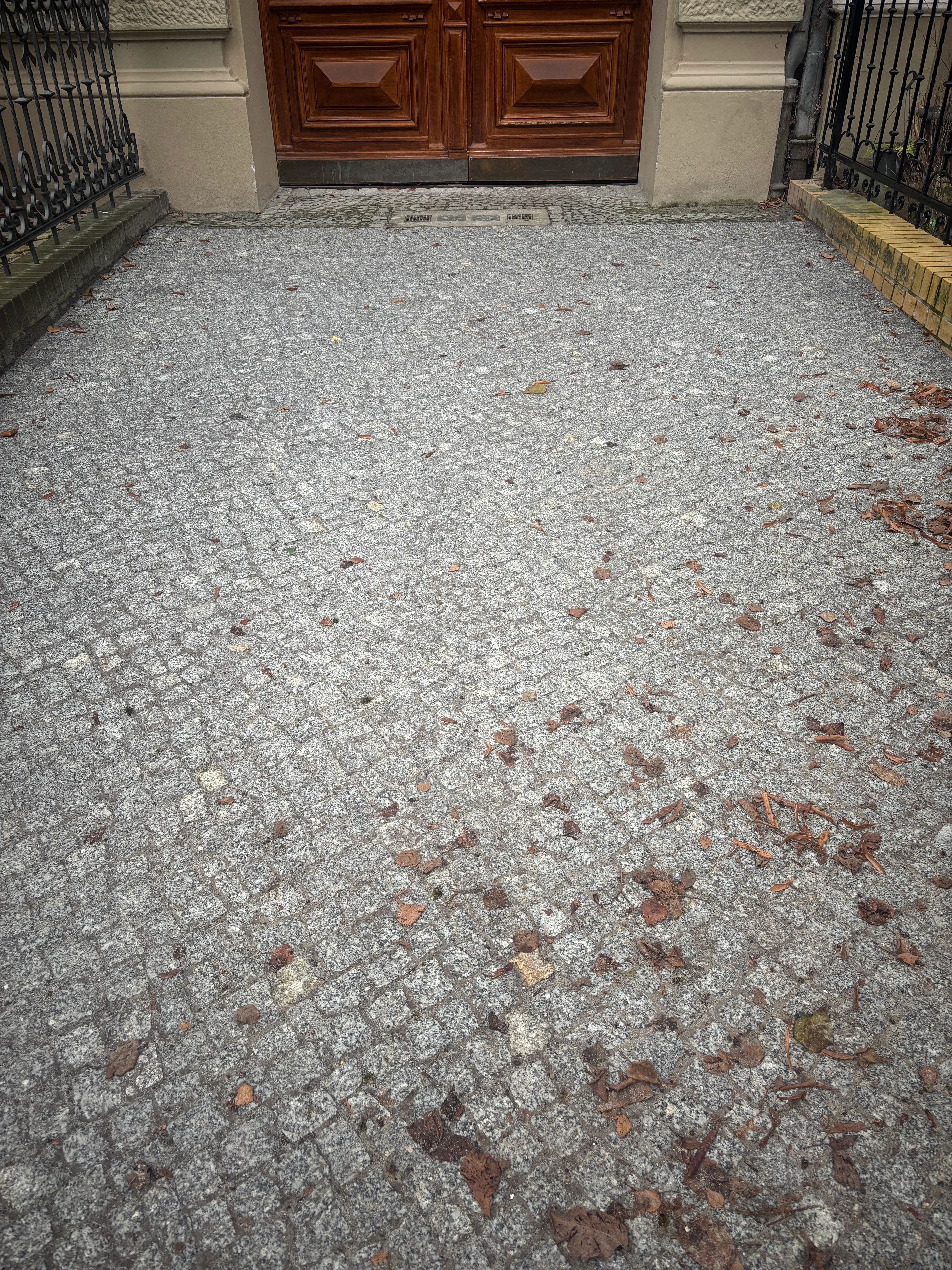 Vorbereich einer Bestandsvilla aus Granit-Mosaikpflaster